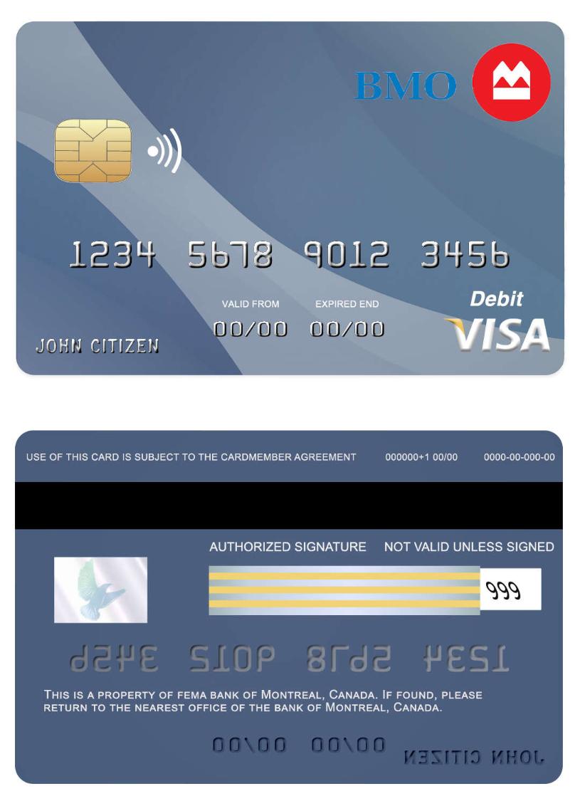 Canada Montreal bank visa card